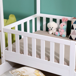 Portland Wood House 2 Drawer White Style B Kids Bed Frame - Size: Single - Wilko - thumbnail 7