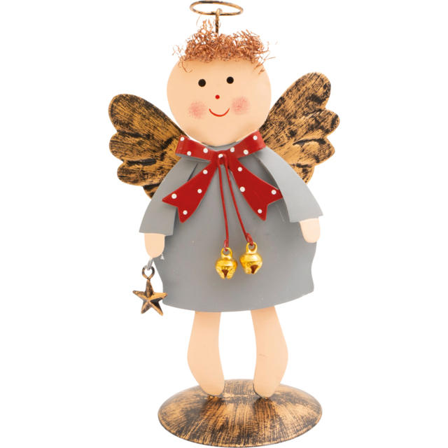 St Helens Red Coat Metal Angel Ornament - Size: 170 x 97 x 67cm - Grey - Wilko - image 1