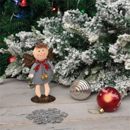 St Helens Red Coat Metal Angel Ornament - Size: 170 x 97 x 67cm - Grey - Wilko - thumbnail 4