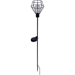 Luxform Solar Powered LED Pentagon Metal Wire Stake Light - Size: 11 x 11 x 85cm - Black - Wilko - thumbnail 1
