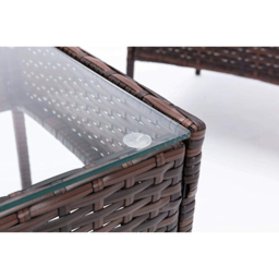 Roger 4 Seater Brown Rattan Outdoor Sofa Set with Table and Seat Cushions - MCC - Wilko - thumbnail 4
