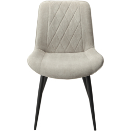 Core Products Aspen Set of 2 Light Grey and Black Diamond Stitch Dining Chair - Wilko - thumbnail 3