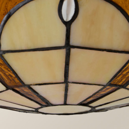 ValueLights Tiffany Style Amber Jewelled Glass Uplighter Pendant Light Shade - Size: 14 x 30 x 30cm - Gold - Wilko - thumbnail 4