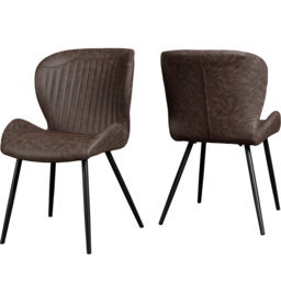 Seconique Quebec Set of 4 Brown PU Upholstered Dining Chair - Wilko - thumbnail 3