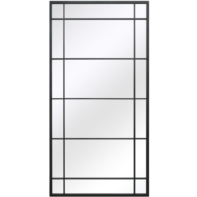 MirrorOutlet The Tabula Black Metal Window Outdoor Garden Wall Mirror 160 x 80cm - Size: 160 x 80 x 3cm - Wilko - image 1