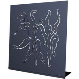 Decortie Black Dancing Ladies Modern Metal Art Ornament - Size: 24.6 x 25.8 x 10cm - Wilko - thumbnail 1