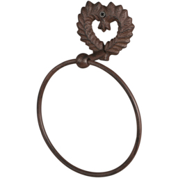 Dibor Antique Brown Isabelle Heart-Shape Towel Ring - Size: 27 x 18.5 x 4cm - Wilko