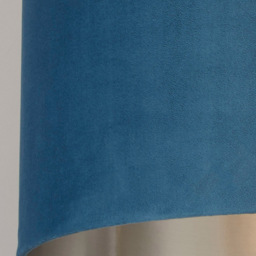 Lighting Collection Teal Silver Inner Velvet Drum Shade 35cm - Size: 22 x 35 x 35cm - Blue - Wilko - thumbnail 5