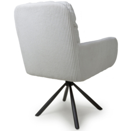 Cassidy Set of 2 Corduroy White Swivel Chair - Shankar - Wilko - thumbnail 6