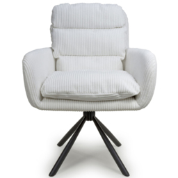 Cassidy Set of 2 Corduroy White Swivel Chair - Shankar - Wilko - thumbnail 4
