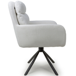 Cassidy Set of 2 Corduroy White Swivel Chair - Shankar - Wilko - thumbnail 5