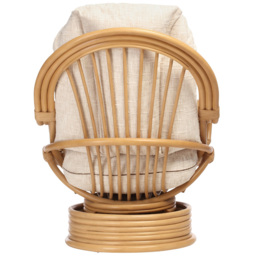 Desser Furniture Centurion Natural Rattan and Cotton Cream Rocking Swivel Chair - Size: Single - Brown - Wilko - thumbnail 6
