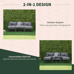 Outsunny 5 Seater Grey Sectional Sofa Set - Wilko - thumbnail 6
