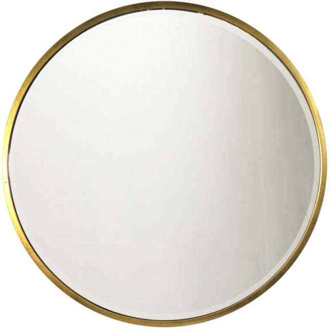MirrorOutlet Rowan Gold Bevelled Round Wall Mirror 100 x 100cm - Wilko - image 1