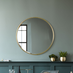 MirrorOutlet Rowan Gold Bevelled Round Wall Mirror 100 x 100cm - Wilko - thumbnail 7