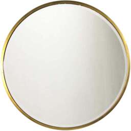 MirrorOutlet Rowan Gold Bevelled Round Wall Mirror 100 x 100cm - Wilko