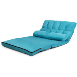 Costway Navy 2 in 1 Folding Floor Sofa Bed with 2 Pillows - Size: 2 Seater - Blue - Wilko - thumbnail 5