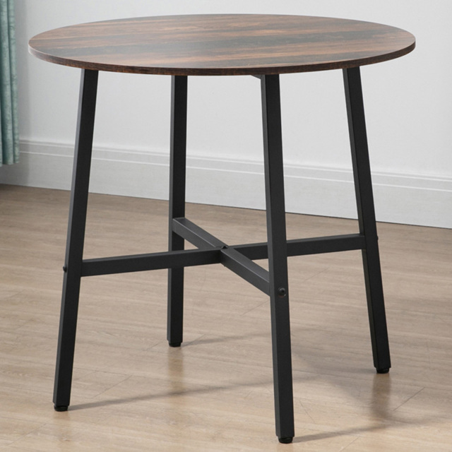 Portland 4 Seater Round Dining Table Brown - Wilko - image 1