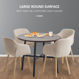 Portland 4 Seater Round Dining Table Brown - Wilko - thumbnail 5