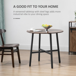 Portland 4 Seater Round Dining Table Brown - Wilko - thumbnail 7
