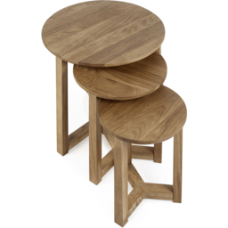 Julian Bowen Nidri Oak Nest of Table Set of 3 - Size: 42 x 50 x 50cm - Brown - Wilko - thumbnail 6