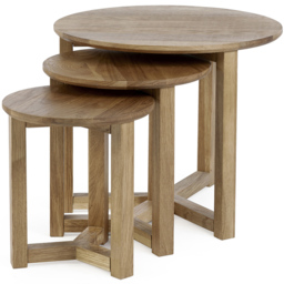 Julian Bowen Nidri Oak Nest of Table Set of 3 - Size: 42 x 50 x 50cm - Brown - Wilko - thumbnail 5