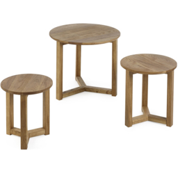 Julian Bowen Nidri Oak Nest of Table Set of 3 - Size: 42 x 50 x 50cm - Brown - Wilko - thumbnail 4