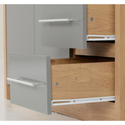 Seconique Seville 3 Door 2 Drawer Grey Gloss Light Oak Effect Veneer Wardrobe - Size: 3 Door, 2 Drawer - Wilko - thumbnail 7