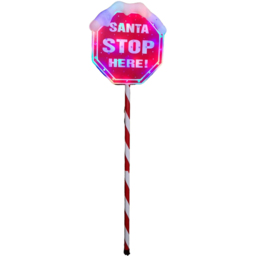 Samuel Alexander Premier Light Up Santa Stop Here Christmas Sign 110cm - Size: 11 x 30 x 30cm - Red - Wilko - thumbnail 3