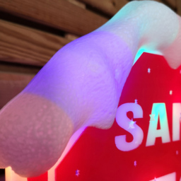 Samuel Alexander Premier Light Up Santa Stop Here Christmas Sign 110cm - Size: 11 x 30 x 30cm - Red - Wilko - thumbnail 6