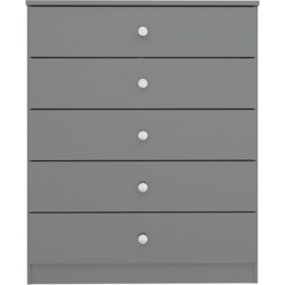 Seconique Denver 5 Drawer Grey Gloss Storage Chest - Wilko - thumbnail 4