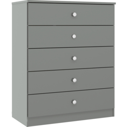 Seconique Denver 5 Drawer Grey Gloss Storage Chest - Wilko - thumbnail 3