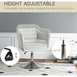HOMCOM Cream White Linen Fabric Swivel Accent Chair - Size: Single - Wilko - thumbnail 6