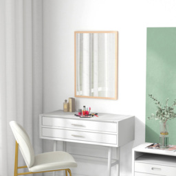 Portland Rectangular Wall Bathroom Mirror 70 x 50cm - Size: 70 x 2 x 50cm - Natural wood finish - Wilko - thumbnail 6