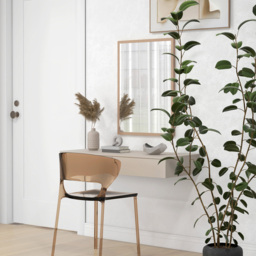 Portland Rectangular Wall Bathroom Mirror 70 x 50cm - Size: 70 x 2 x 50cm - Natural wood finish - Wilko - thumbnail 4