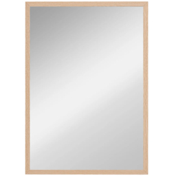 Portland Rectangular Wall Bathroom Mirror 70 x 50cm - Size: 70 x 2 x 50cm - Natural wood finish - Wilko - thumbnail 1