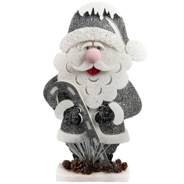 Shatchi Glitter Foam Santa Figurine Christmas Decoration 72cm - Size: 72 x 32 x 3.2cm - White - Wilko - image 1