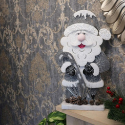 Shatchi Glitter Foam Santa Figurine Christmas Decoration 72cm - Size: 72 x 32 x 3.2cm - White - Wilko - thumbnail 3