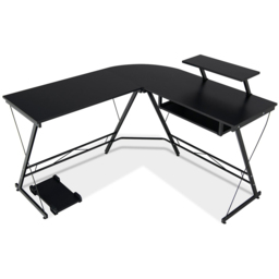 Costway L Shaped Computer Desk Black - Size: 93 x 57 x 17cm - Wilko - thumbnail 3