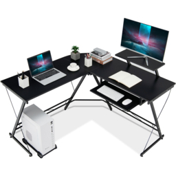 Costway L Shaped Computer Desk Black - Size: 93 x 57 x 17cm - Wilko - thumbnail 4