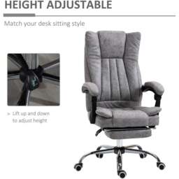 Portland Grey Microfibre Swivel Office Desk Chair - Size: 63 x 71 x 118cm - Wilko - thumbnail 3
