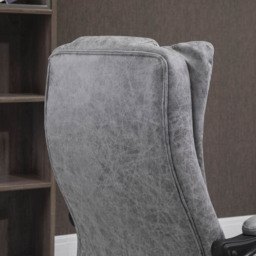 Portland Grey Microfibre Swivel Office Desk Chair - Size: 63 x 71 x 118cm - Wilko - thumbnail 6
