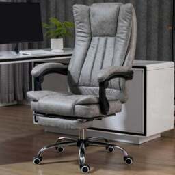 Portland Grey Microfibre Swivel Office Desk Chair - Size: 63 x 71 x 118cm - Wilko - thumbnail 1