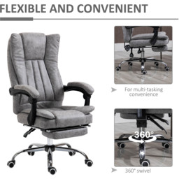 Portland Grey Microfibre Swivel Office Desk Chair - Size: 63 x 71 x 118cm - Wilko - thumbnail 5