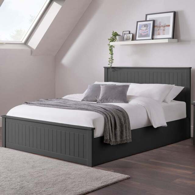 Julian Bowen Maine King Anthracite Ottoman Bed - Grey - Wilko - image 1