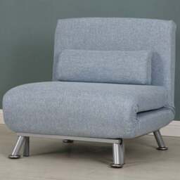 Portland Single Seater Light Blue Foldable Sofa Bed - Wilko