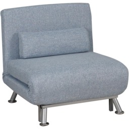 Portland Single Seater Light Blue Foldable Sofa Bed - Wilko - thumbnail 3