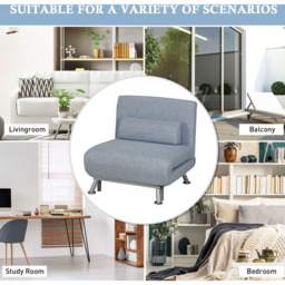 Portland Single Seater Light Blue Foldable Sofa Bed - Wilko - thumbnail 6