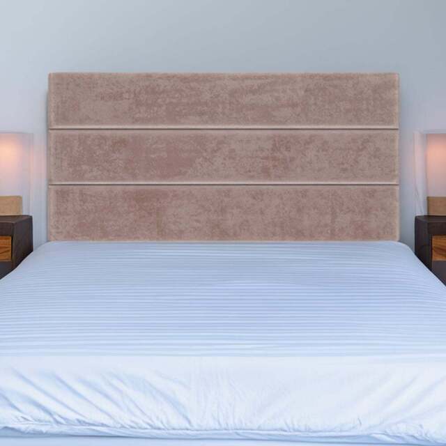Bedmaster Single Mink Naples Velvet Milan Lined Headboard - Brown - Wilko - image 1