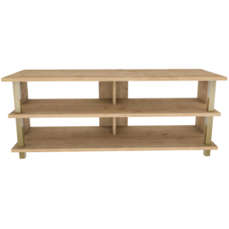 Decorotika Pueblo 4 Open Shelf Gold and Oak Wide TV Unit - Size: 47 x 120 x 45cm - Multi - Wilko - thumbnail 4